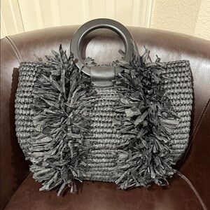 Chico's Charcoal Fringe Tote